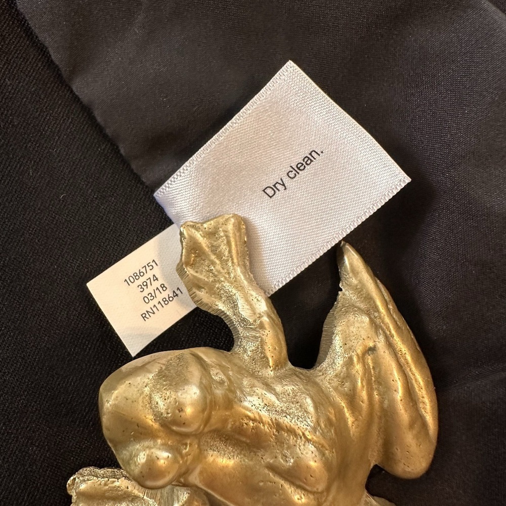 Lane Bryant The Bryant Blazer Sz 18 Hook Closure STRETCHY Gold Button Dbl Breast - Picture 9 of 16